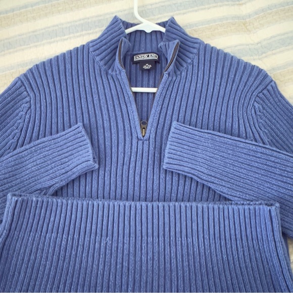 Lands end Cardigan blue Cotton Sweater - Picture 2 of 5